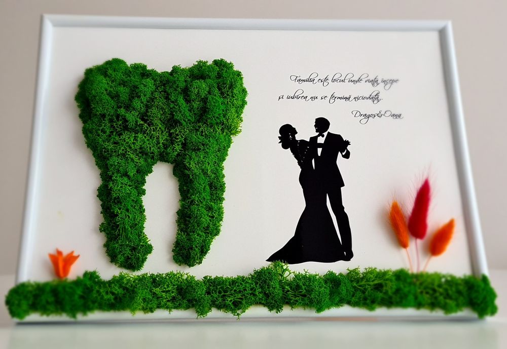 Tablou cu licheni nasi/ scoala/ handmade