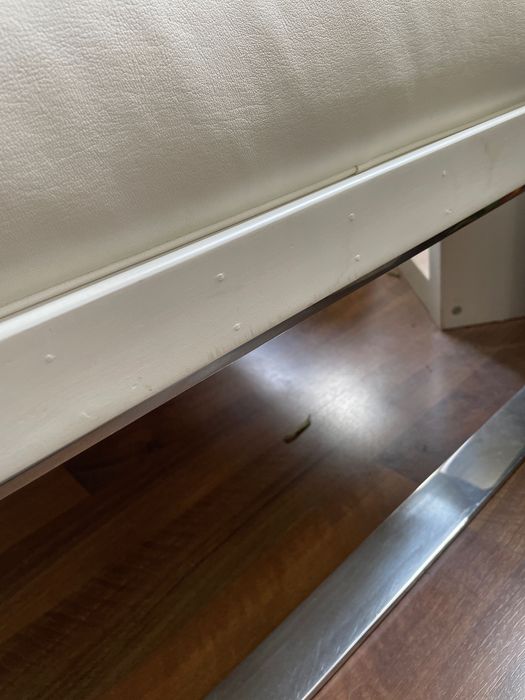 Дизайнерско кожено канапе, бяло, естествена кожа