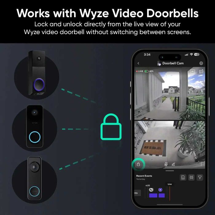 Wyze  Yala Smart Fingerprint Door Lock with Wi-Fi / Alexa / Google home / Apple Home / Cell Phone
