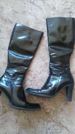 Ботуши естествена кожа, лак