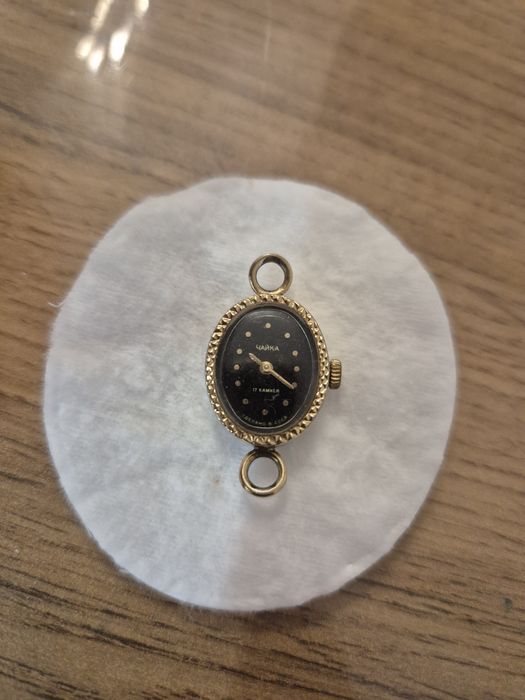 Новые часы Чайка СССР позолоченные