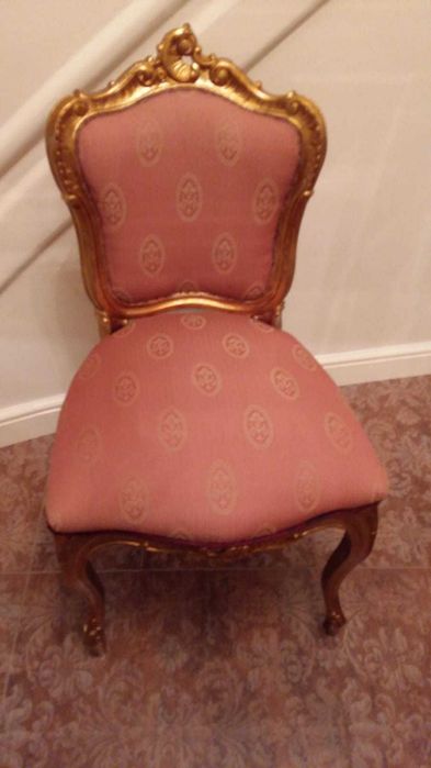 Set sase scaune, doua fotolii, un divan - mobila clasica, stil rococo