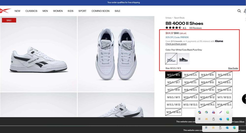 Original Reebok krossovka sotiladi USA 11,5,продаётся кроссовки Reebok