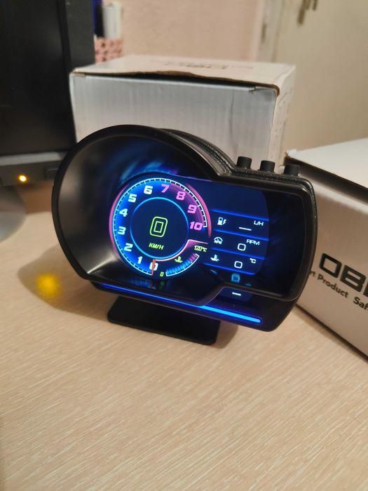 1г. ГАРАНЦИЯ A501 Car HUD OBD2 Километраж Бордови Компютър Турбо Уред Температура Масло Температура Обороти Диагностика Трип Компютър Дисплей OBD 2