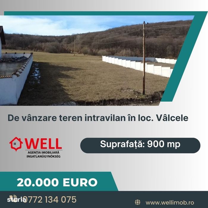 De vânzare teren intravilan în loc. Vâlcele