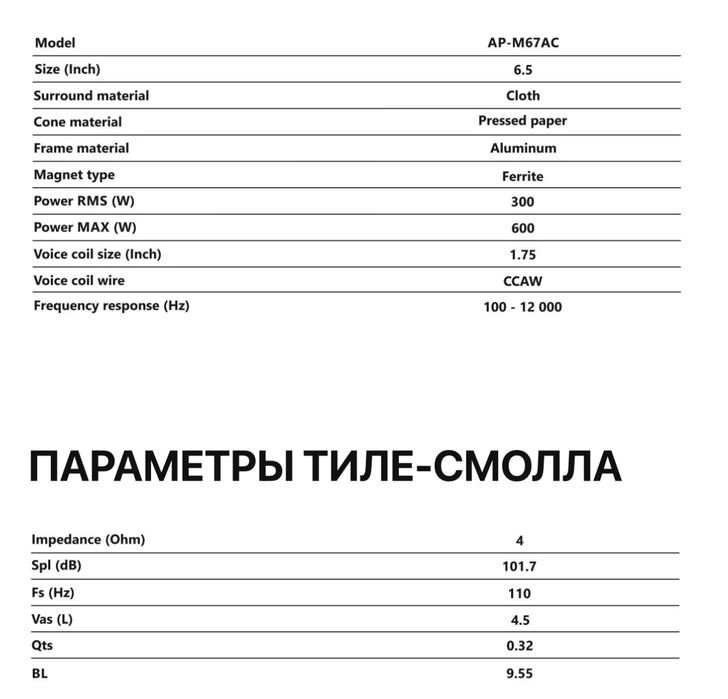Эстрадная акустика Arnold Pro M67AC 16.5 см (6.5")