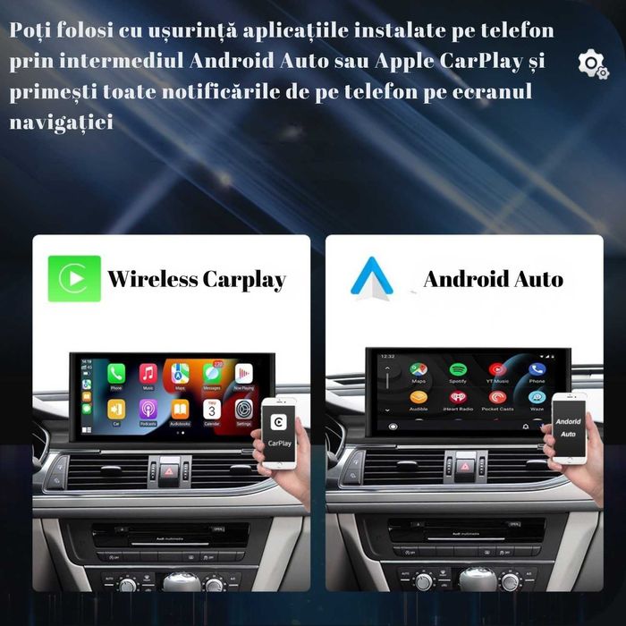 Navigatie Audi A6 A7, 8+128, Display QLED 10.25”, Carplay&Android Auto