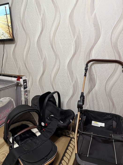 Детский коляска черный цвет