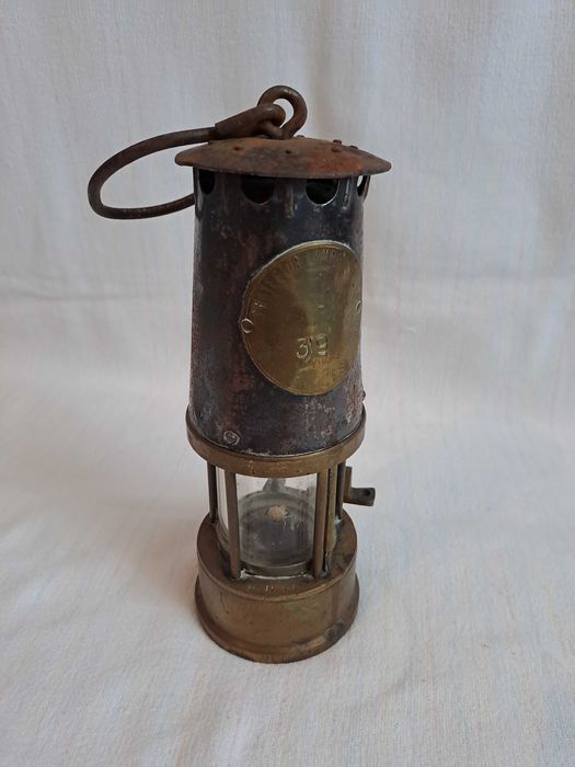 lampa miner bronz foarte veche
