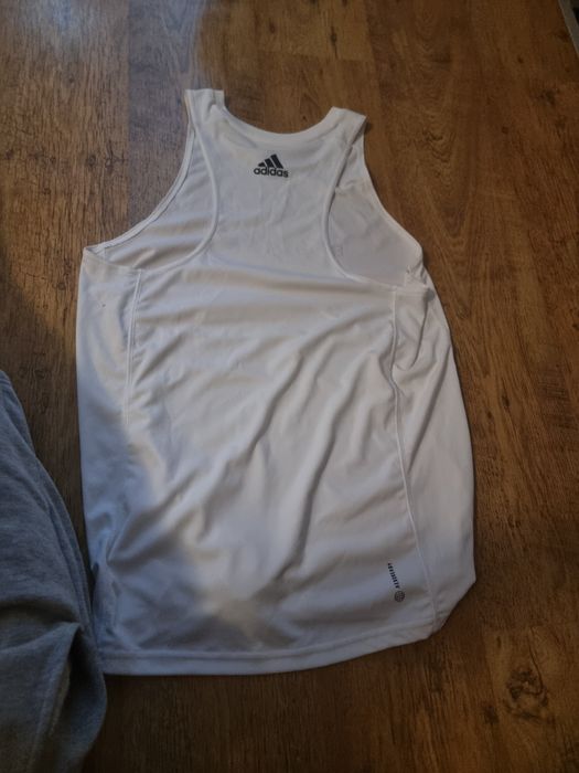 Maieu alb cu imprimeu adidas sport