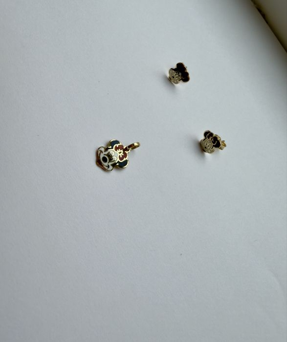 Vand aur nou 14k set  copii cercei si pandativ 2,32gr ( 500 lei /gram)