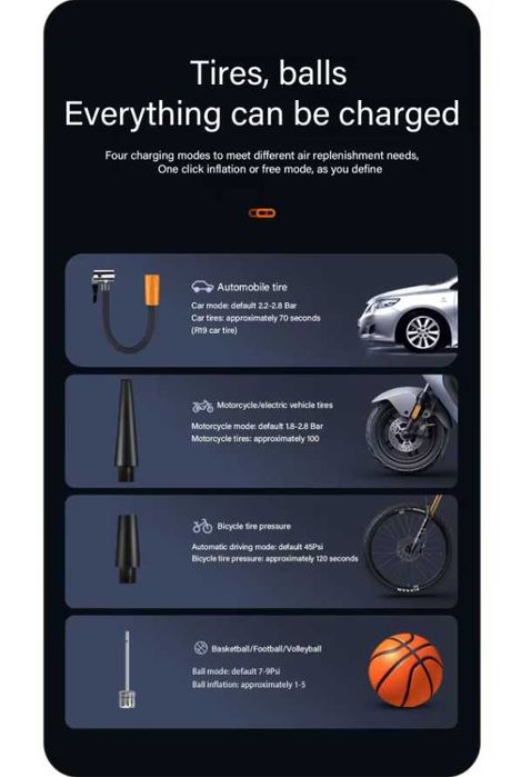 Pompa de aer auto - bicicleta - minge portabila - acumulator sau cablu