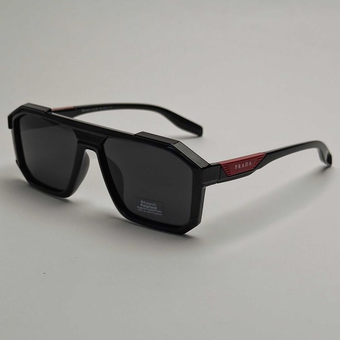 Слънчеви очила с Поляризация Унисекс Черни Кафяви Бели  Правоъгълни