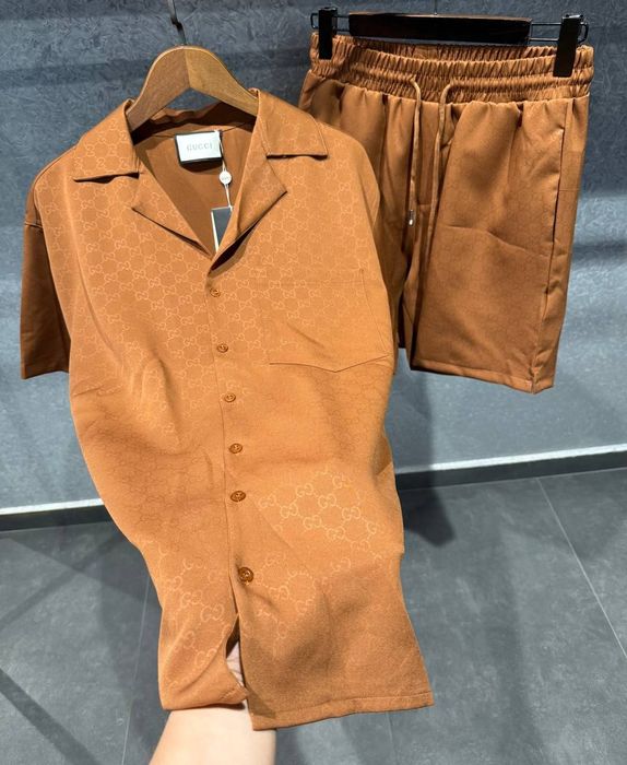 Мъжки летен комплект – тениска + къси панталони GUCCI | Топ модел 2026