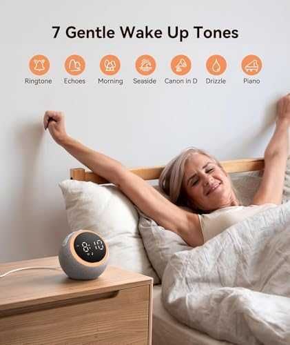 Нов уред Бял шум, будилник, нощна лампа – 25 звука, 7 мелодии за стая