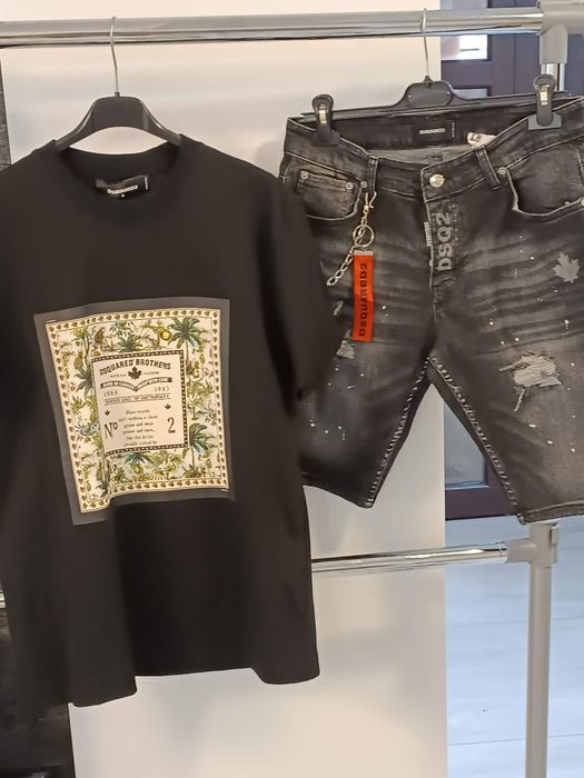 Compleu bărbați tricou și pantaloni scurți de blugi disquared