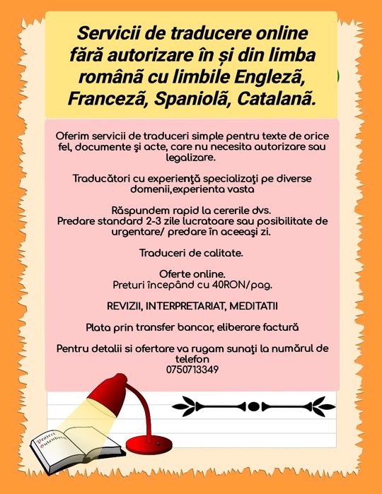 Servicii de traducere online fără autorizare