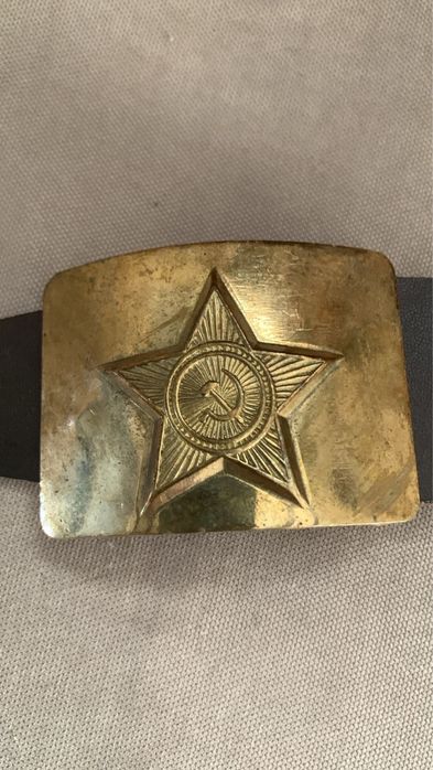 Ремень кожаный с пряжкой латунь