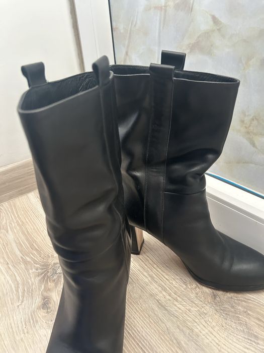 Сапоги зимние кожанные