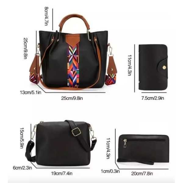 ПРОМО!! Комплект от 4 броя Дамски чанти ,Сет от чанти,Различни цветове