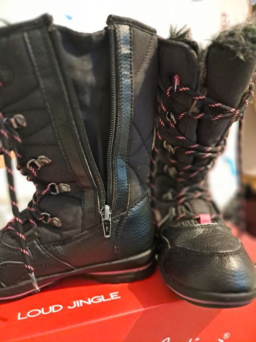 Ghete piele de iarna cu blana, mar 31, inchidere fermoar