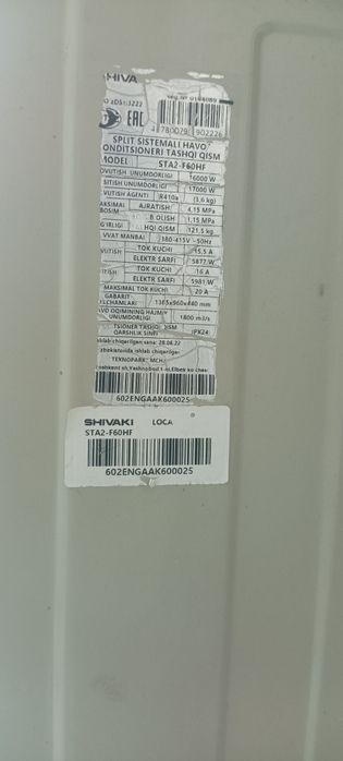 Shivaki 60 & 48 yangi