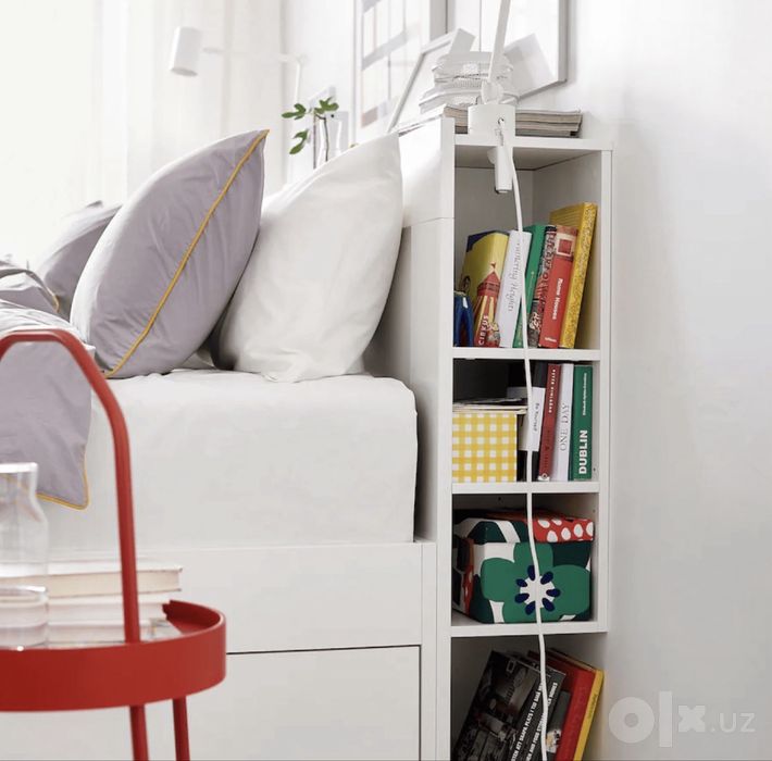 Кровать с изголовьем IKEA BRIMNES с ящиками 160*200 с 4-мя ящиками