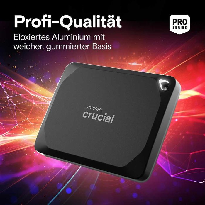НОВ ! Crucial X10 Pro 2TB USB-C 3.2 2100MB/s Read and 2000MB/s Write Water and Dust Proof (IP55)