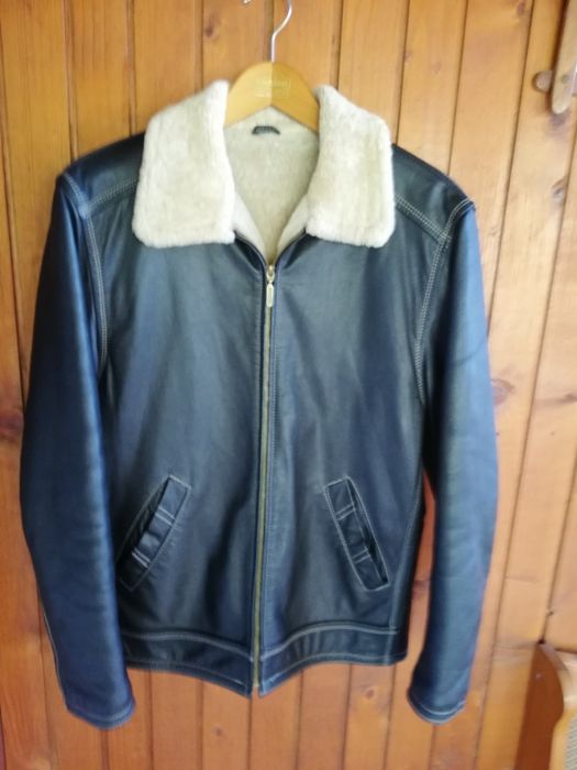 Geaca piele bărbati Aviator Milano M/L cu blana