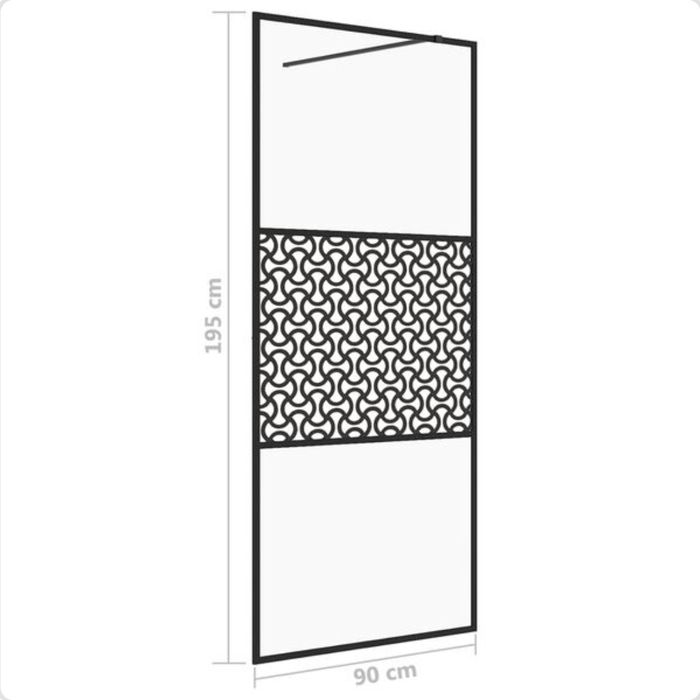 Cabină de duș neagră cu sticlă ESG transparentă 90 x 195 cm