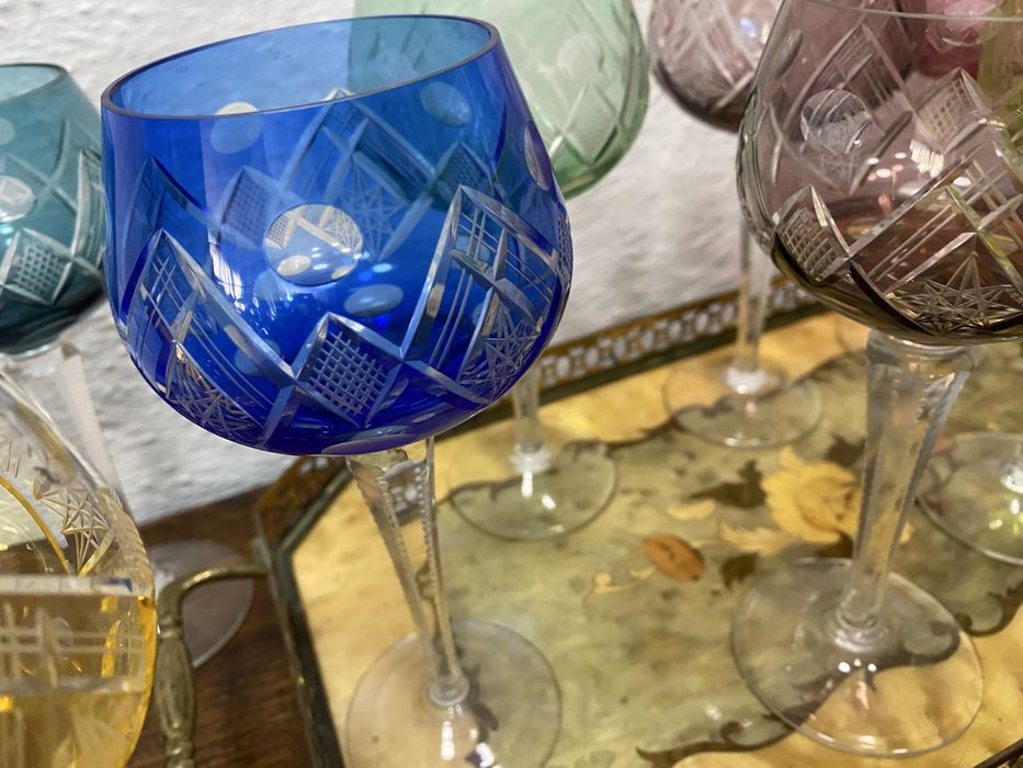 Кристални чаши за вино на бохемия