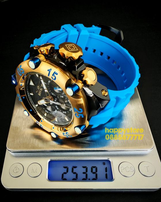 INVICTA Velmore Gold/Blue 54 mm, Инвикта нов ръчен часовник