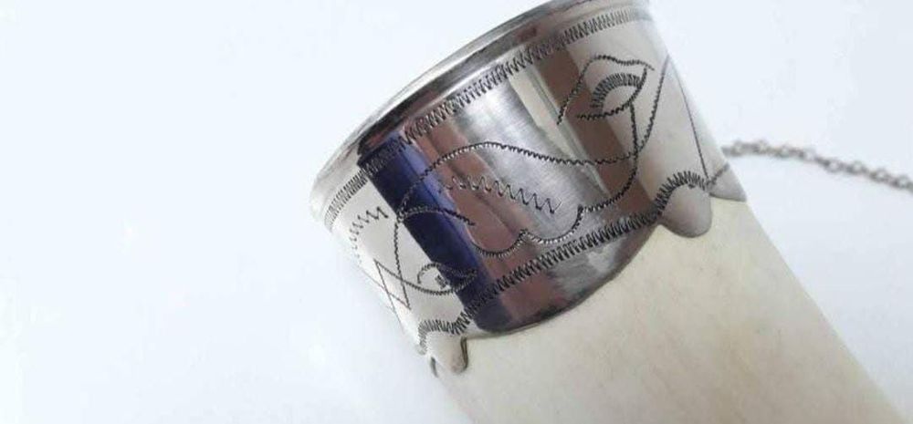 Corn de bivol pentru vin, traditional rusesc, argint , vanatoare,copii