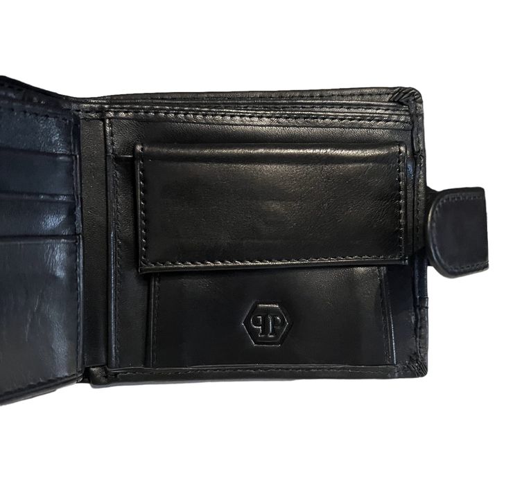 мъжки портфейл от естествена кожа телешки бокс джоб монети документи