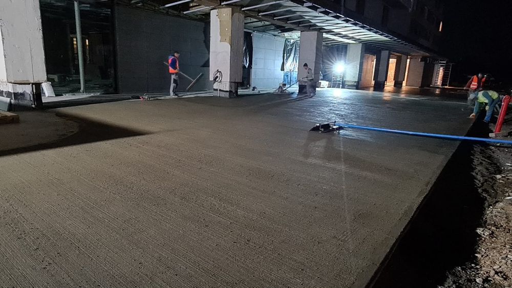 Turnare șapa beton cu Elicopter si cuart, Beton Elicopterizat, Periat.