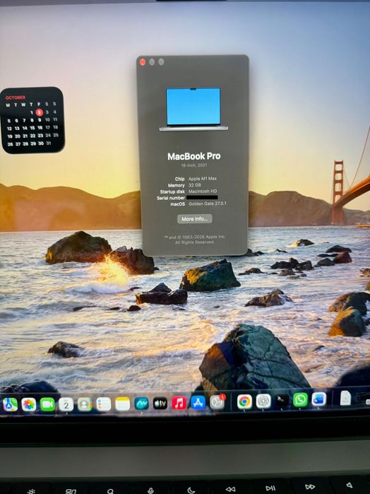 Macbook pro 16 M1, 32 RAM, 512 gb SSD