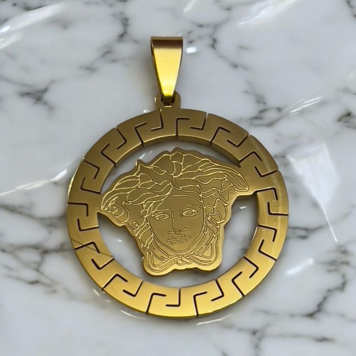 Verssace Meduza мъжки гердан броеница черен оникс за здраве пари 18к