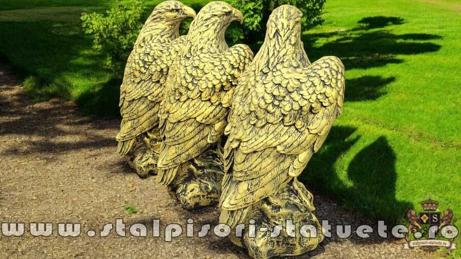 Set 3 vulturi, acvile, șoimi, uliu, auriu antichizat, model S82.