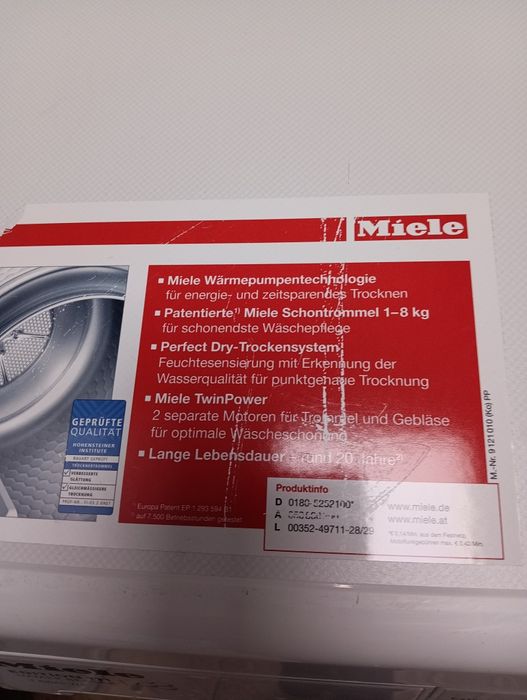 Сушилня с термопомпа Миеле Miele T 8861 WP 8кг А+++ Made in Germany 2 години гаранция