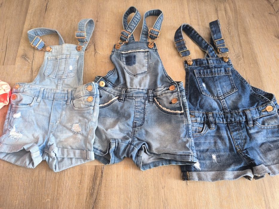 Къси дънкови гащеризони HM  104см и 110см