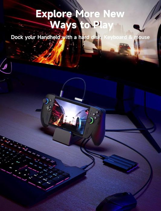 Докинг станция JSAUX 6в1 за Steam Deck ROG Ally X Legion Go (4K 120Hz)