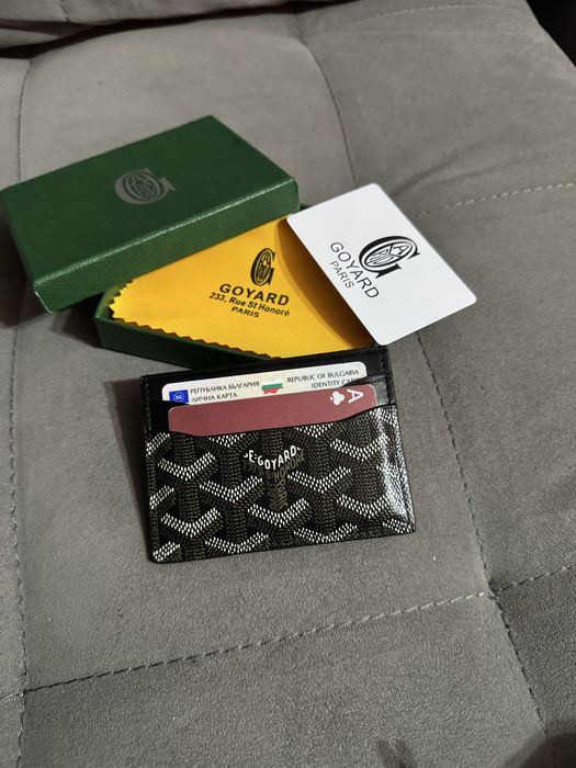 Goyard card holder зелен