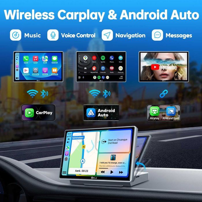 Мултимедия PLZ 7" Apple и Android Carplay, две камери
