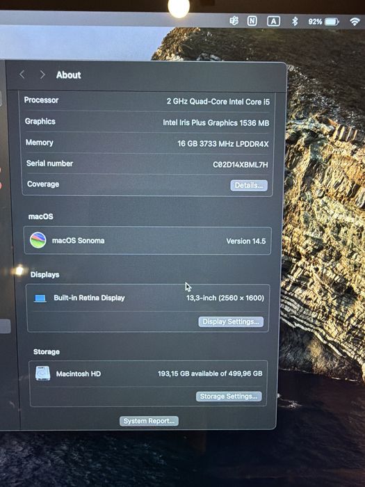 MacBook Pro 13“ (2020) i5 2.0 GHz, 16GB RAM, 4x Thunderbolt 3