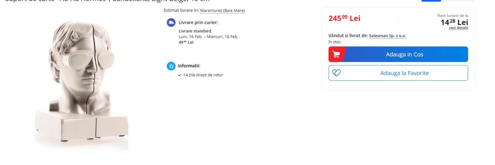 Suport de carte statue