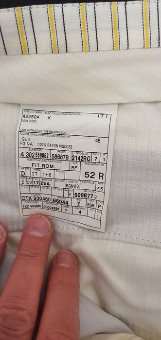 Сив раиран мъжки костюм Zegna