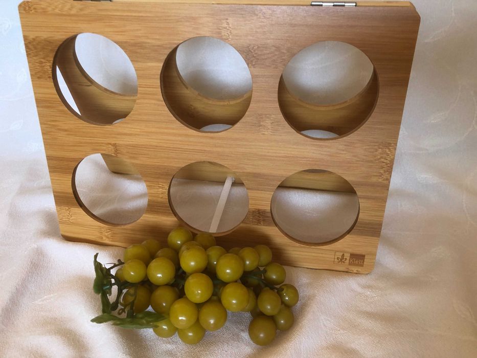 Сгъваема бамбукова стойка за вино/ подарък изкуствен декоративен грозд