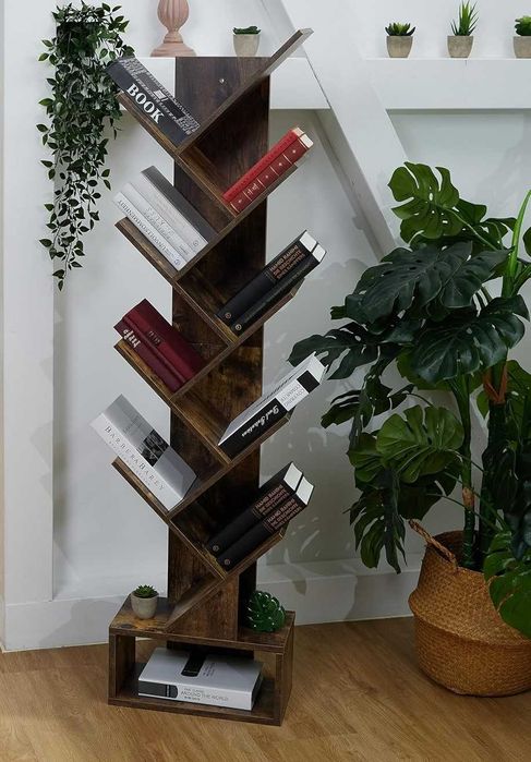 Рафт секция, библиотека дърво за книги 9 нива с чекмедже,избор на цвят