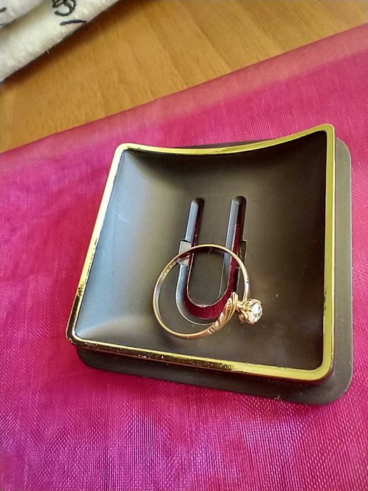 Дамски Пръстен, жълто Злато-14к  с Диамант