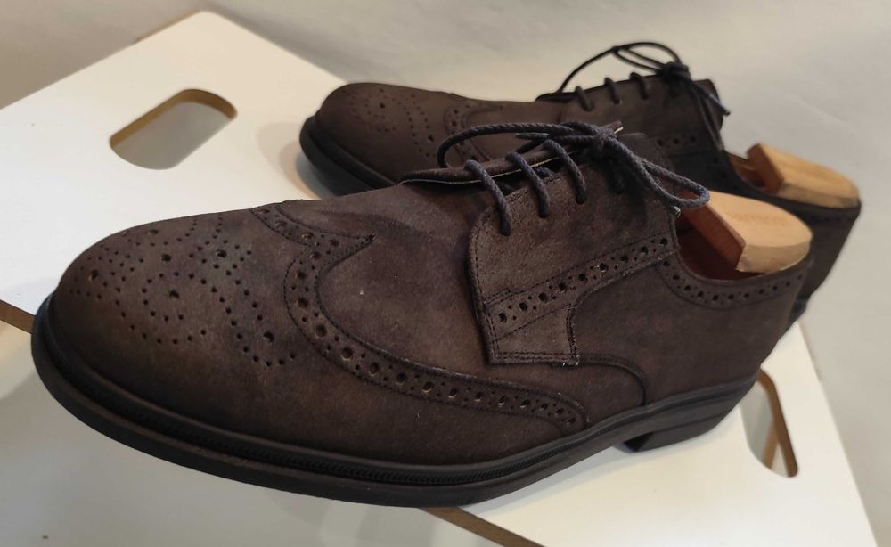 Pantofi derby 45.5 46 brogue Salamander NOI piele naturala moale